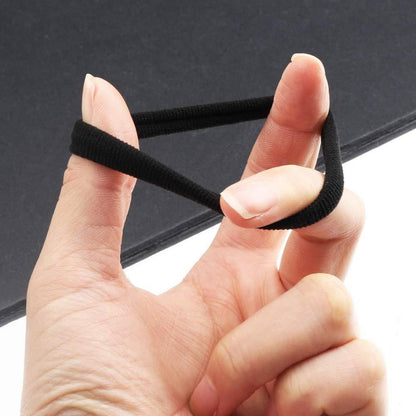 100er Set schwarze Baumwoll-Haargummis 4,5cm - Elastische Haargummis