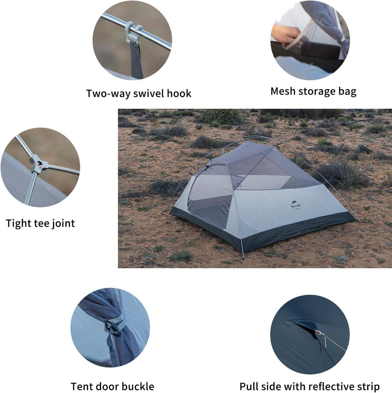 Ultraleichtes 3-Personen-Zelt Naturehike Cloud-up 3 Upgrade 4 Saison Camping
