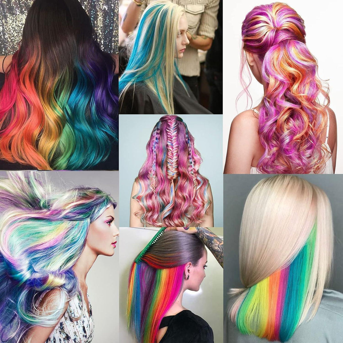 22er Set Regenbogen Haarverlängerungen – Bunte Locken für Kinder & Party