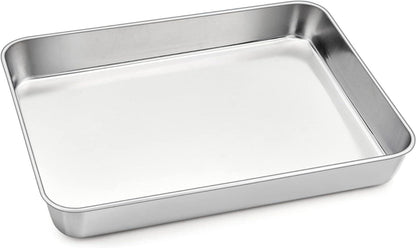 Rechteckiges Edelstahl Backblech 31.5x25x5cm Lasagne Brownie