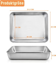 Rechteckiges Backblech Edelstahl 31.5x25x5cm Lasagne