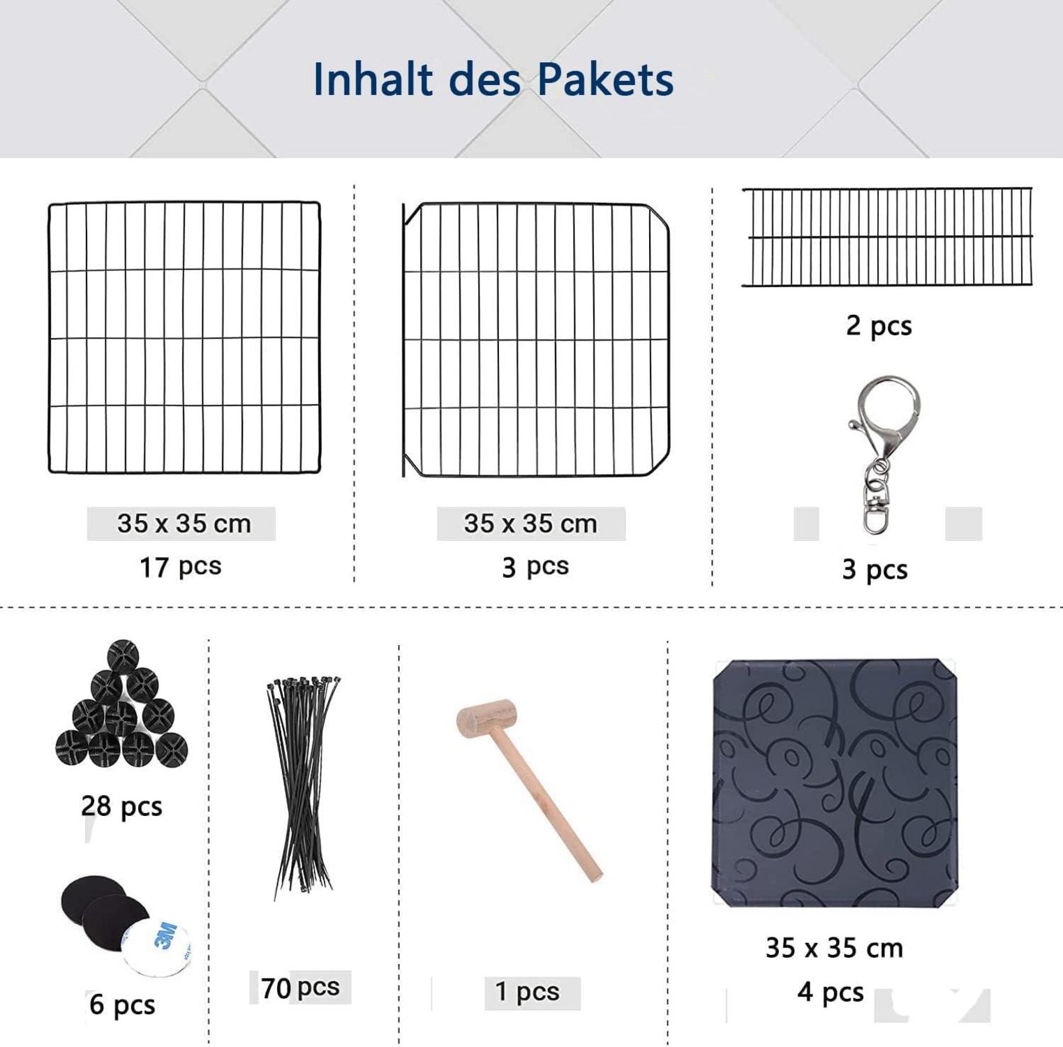 Katzen Freigehege 3 Ebenen Outdoor Balkon Metall Schwarz 109 x 75 cm