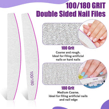 Nagelfeilen Set 12PCS Profi 100/180 Grit für Gelnägel