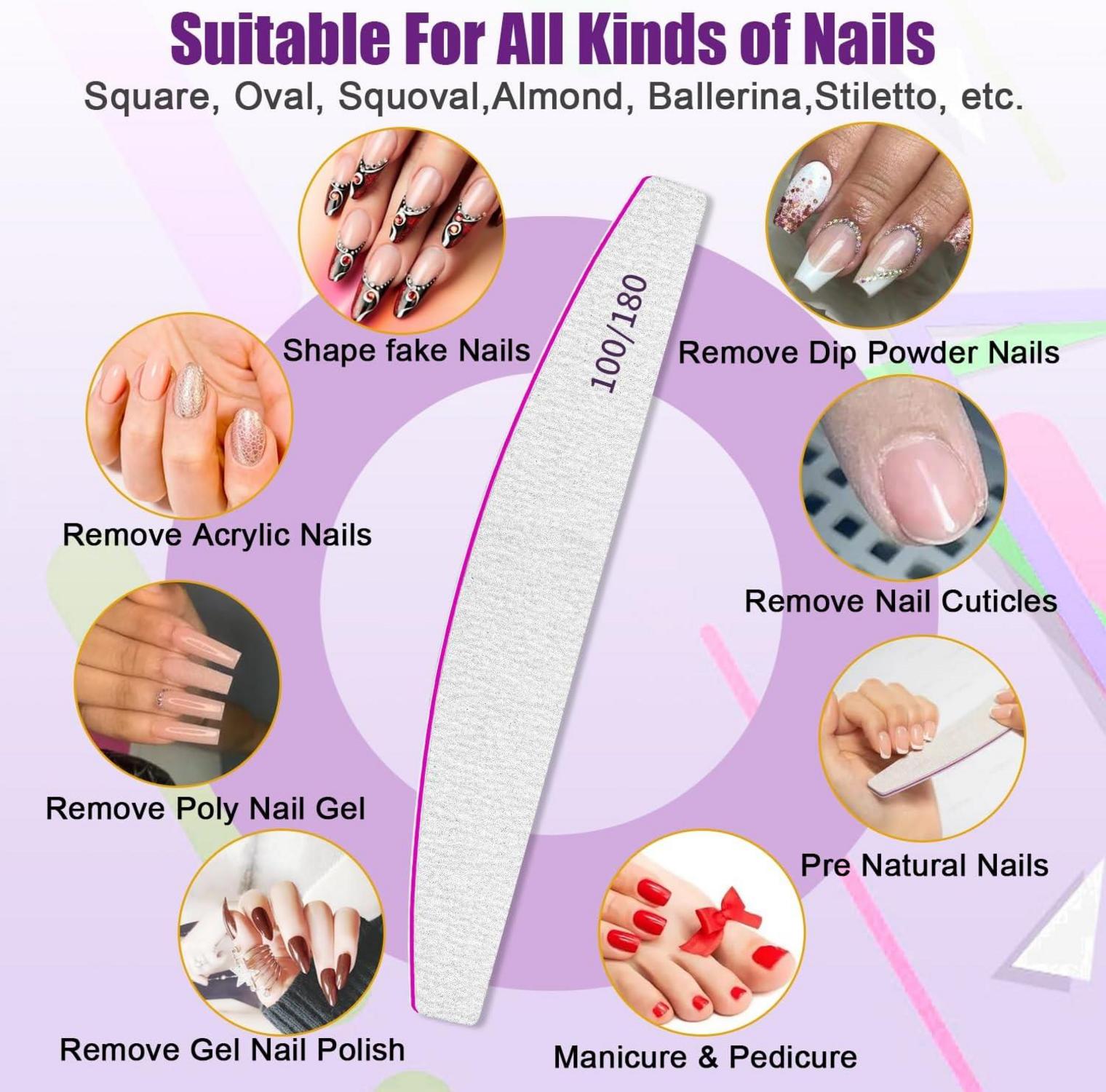 Professionelle Nagelfeilen Set 12 Stück 100/180 Grit für Gelnägel