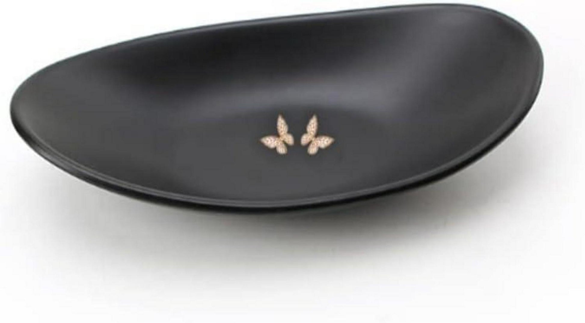 Schwarzes Schmuck Tablett Ringschale Schlüssel Organizer Oval