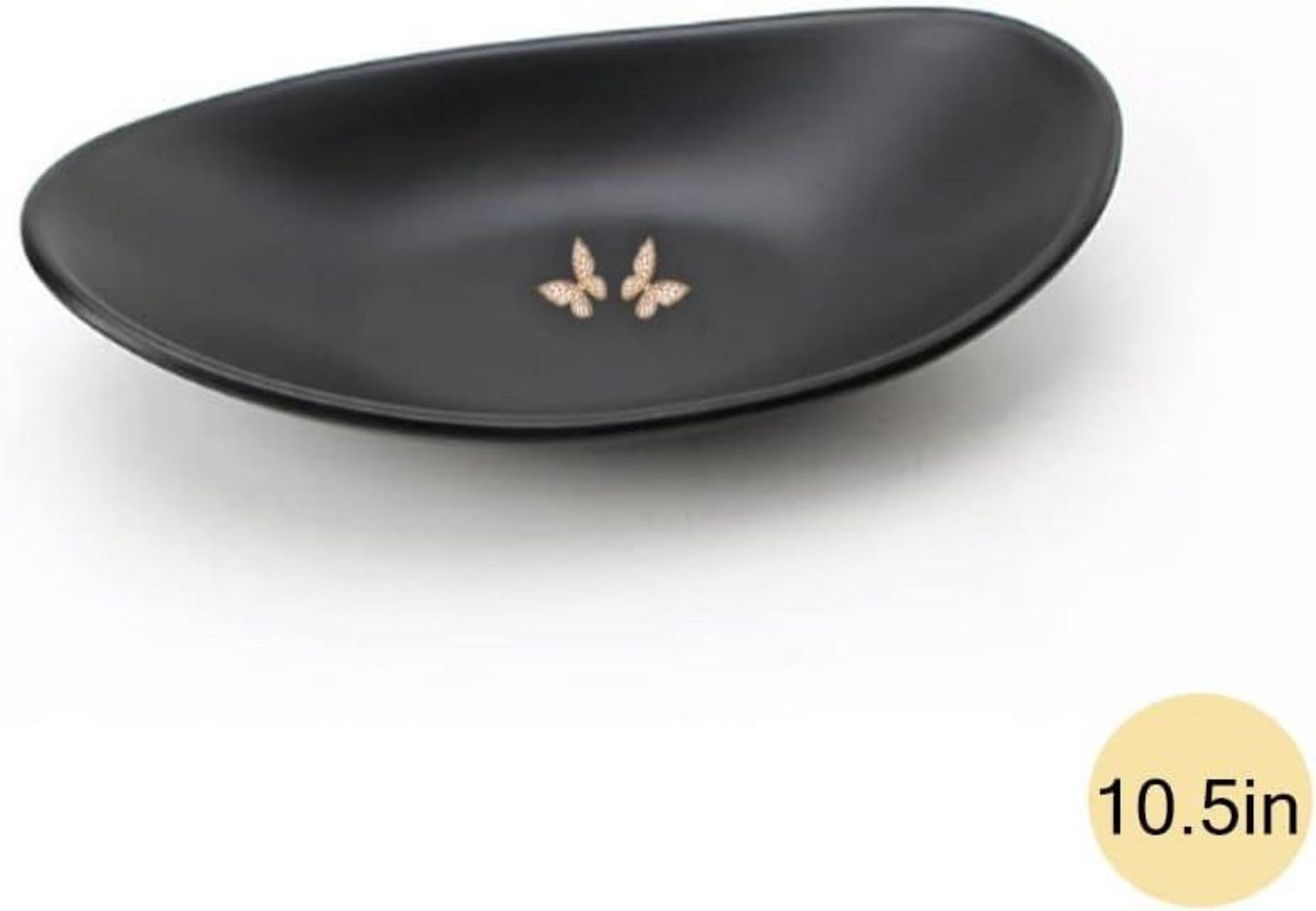Schwarzes Deko Tablett Schmuck Ringschale Schlüsselhalter Organizer oval