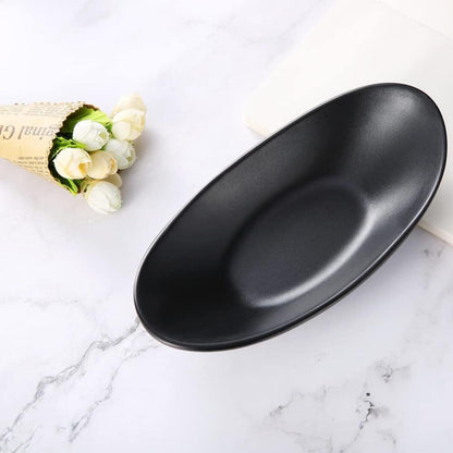 Schwarzes Schmuck Tablett Schlüssel Organizer Deko oval
