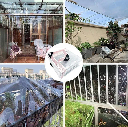 Transparente PVC Plane mit Ösen 420 g/m² wasserdicht - 2x2m
