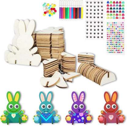 Holzhasen Bastelset für Kinder, Ostern Deko & Geschenke