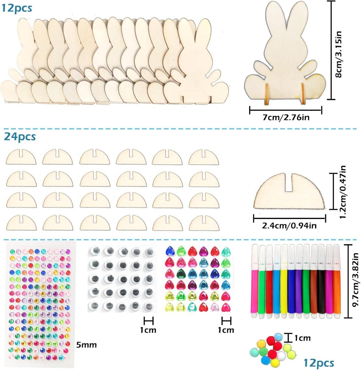 Holz-Hasen Bastelset für Kinder, Ostern Dekoration, DIY