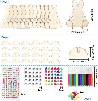 Holz-Hasen Bastelset für Kinder, Ostern Dekoration, DIY