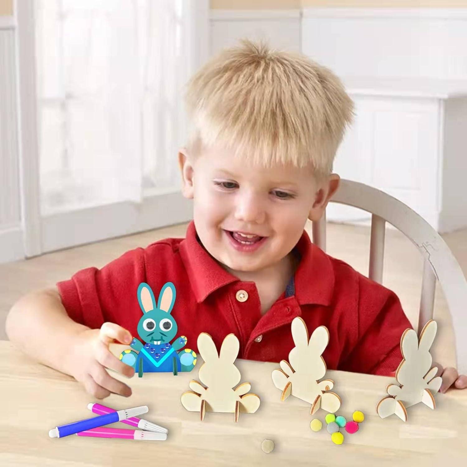 Holzhasen Bastelset für Kinder, Ostern Deko & Geschenke