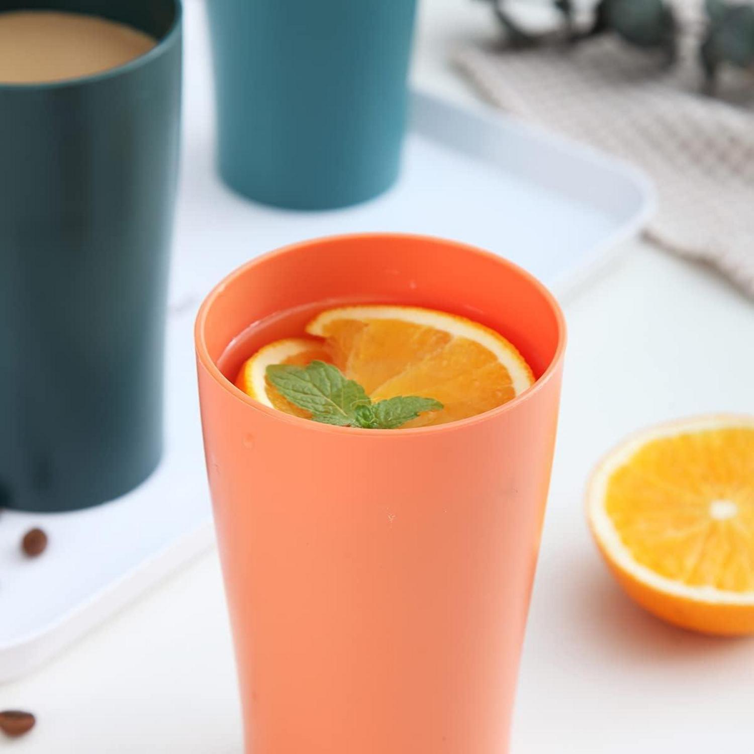8er Kunststoffbecher 450ml unzerbrechlich für Kinder, Erwachsene