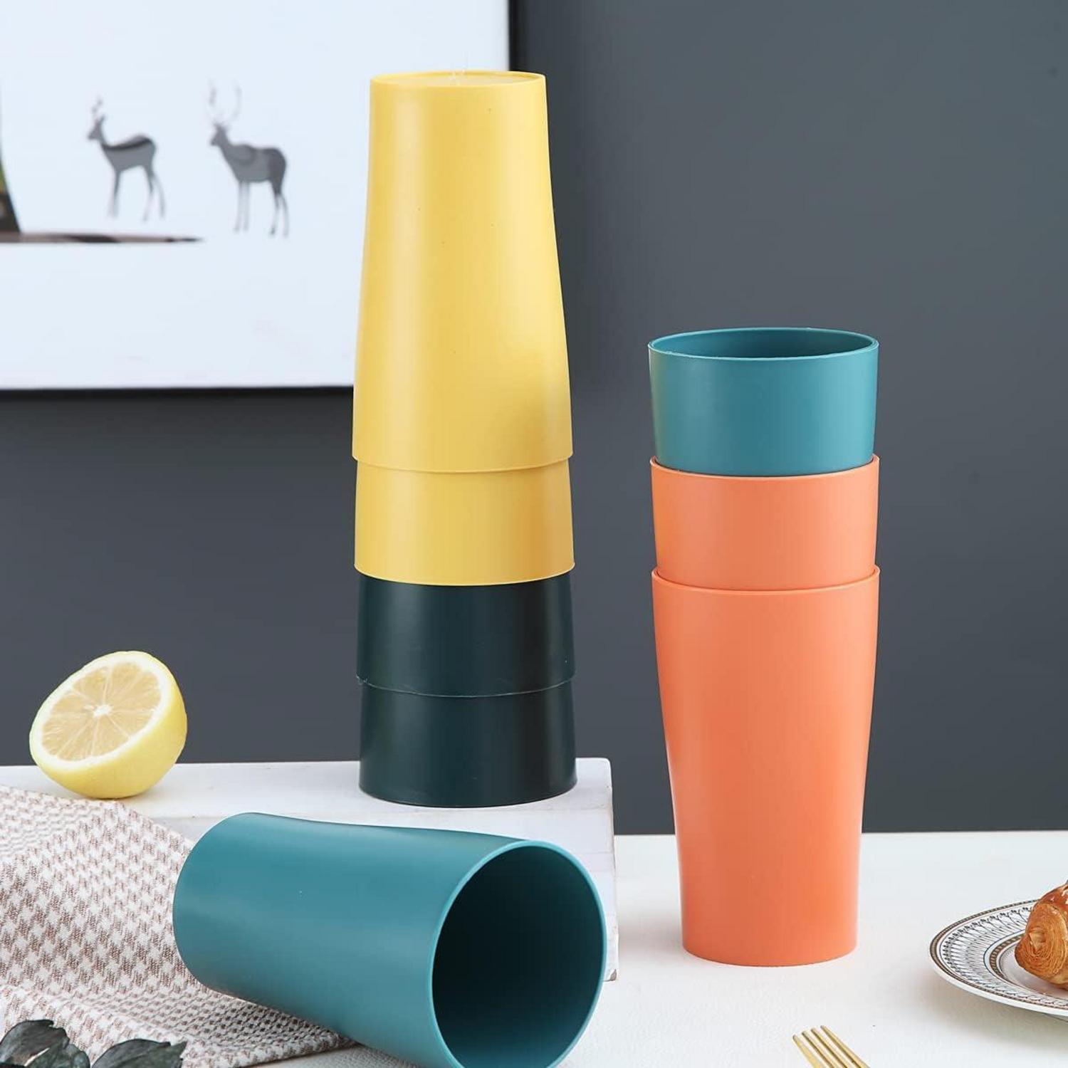 8er Kunststoffbecher 450ml unzerbrechlich für Kinder, Erwachsene