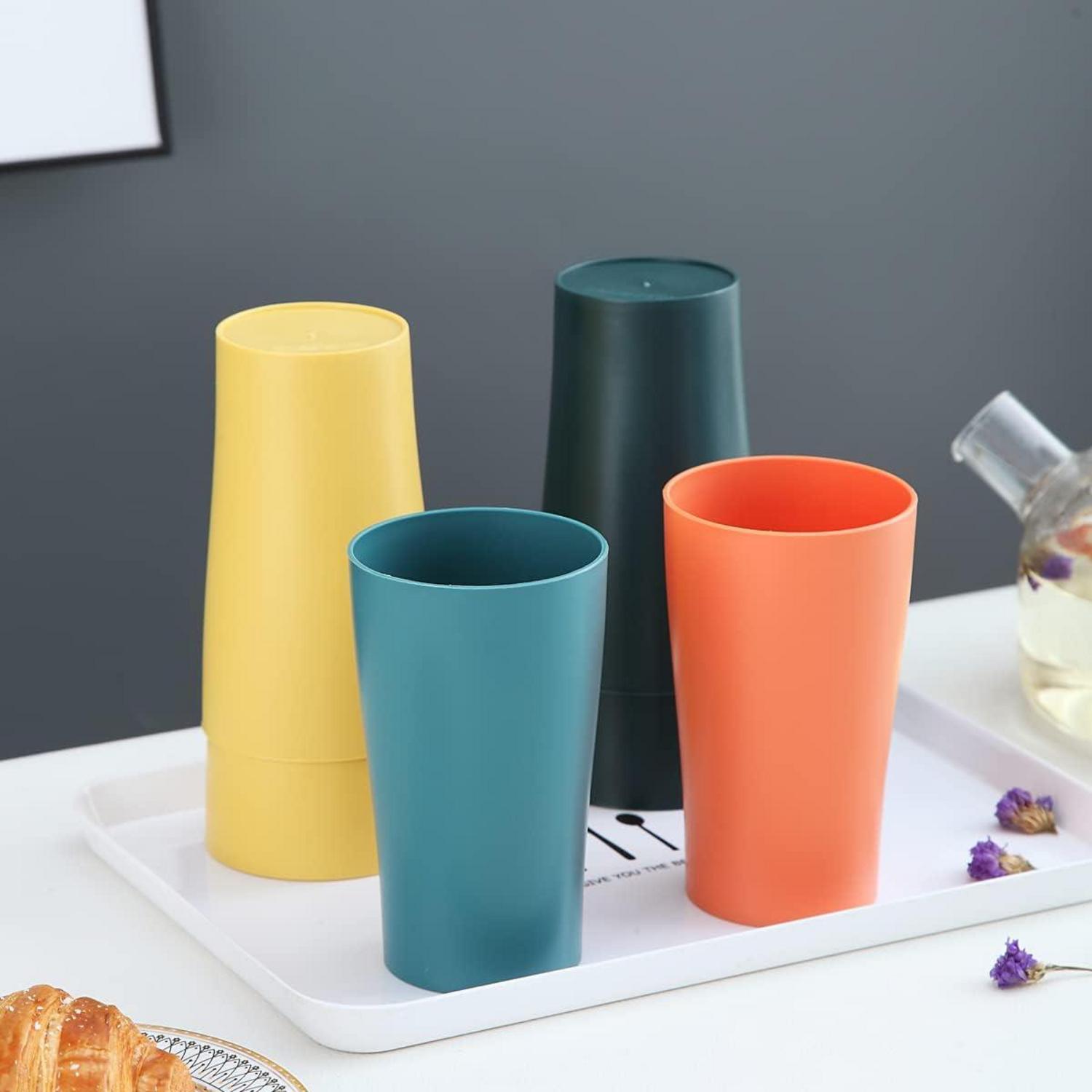 Kunststoffbecher 8er Set 450ml Kaffeetassen unzerbrechlich wiederverwendbar für Camping Picknick Reisen