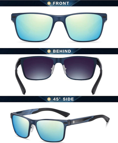 Polarisierte Herren-Sonnenbrille Vintage Alu-Rahmen 100% UV-Schutz