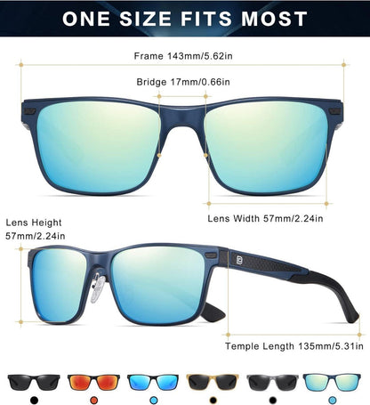 Vintage Polarisierte Herren-Sonnenbrille Aluminium-Rahmen UV-Schutz