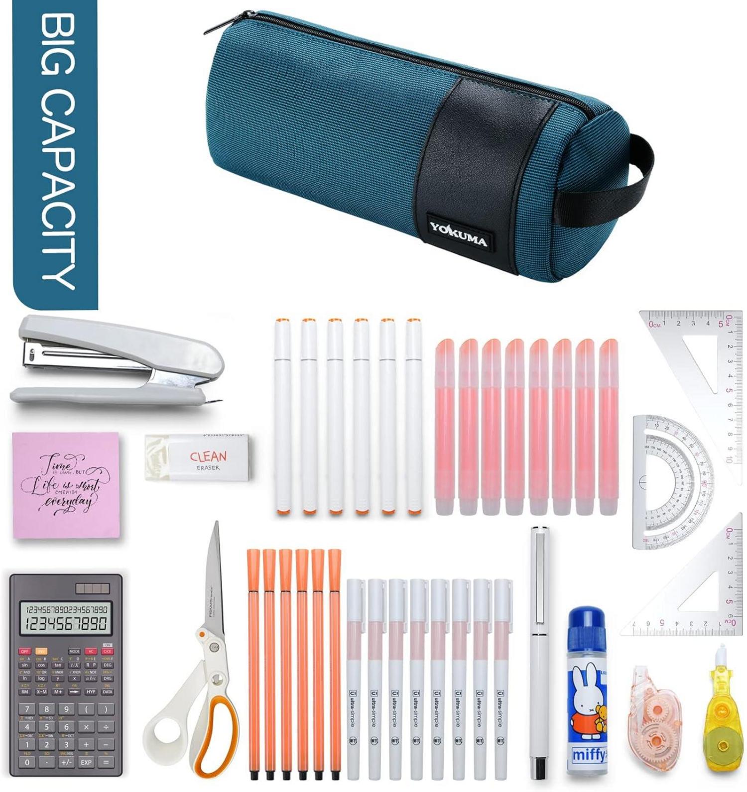 YOKUMA Federmäppchen klein rund Pencil case Schlampermäppchen groß Kapazität