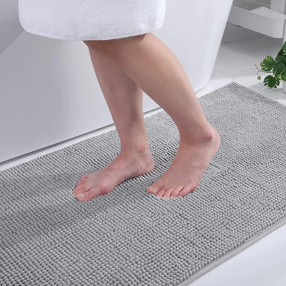 Chenille Badezimmerteppich rutschfest waschbar weich saugfähig 40x60cm