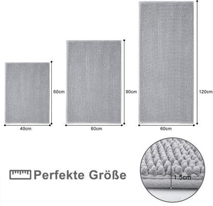 Chenille Badezimmerteppich rutschfeste Badematte Saugfähig - 40x60 cm