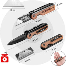 WORKPRO Taschenmesser klappbar Universalmesser Aluminium
