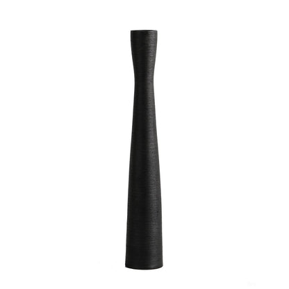 Keramik Bodenvase 50cm Schwarz Hoch Schmal für Trockenblumen