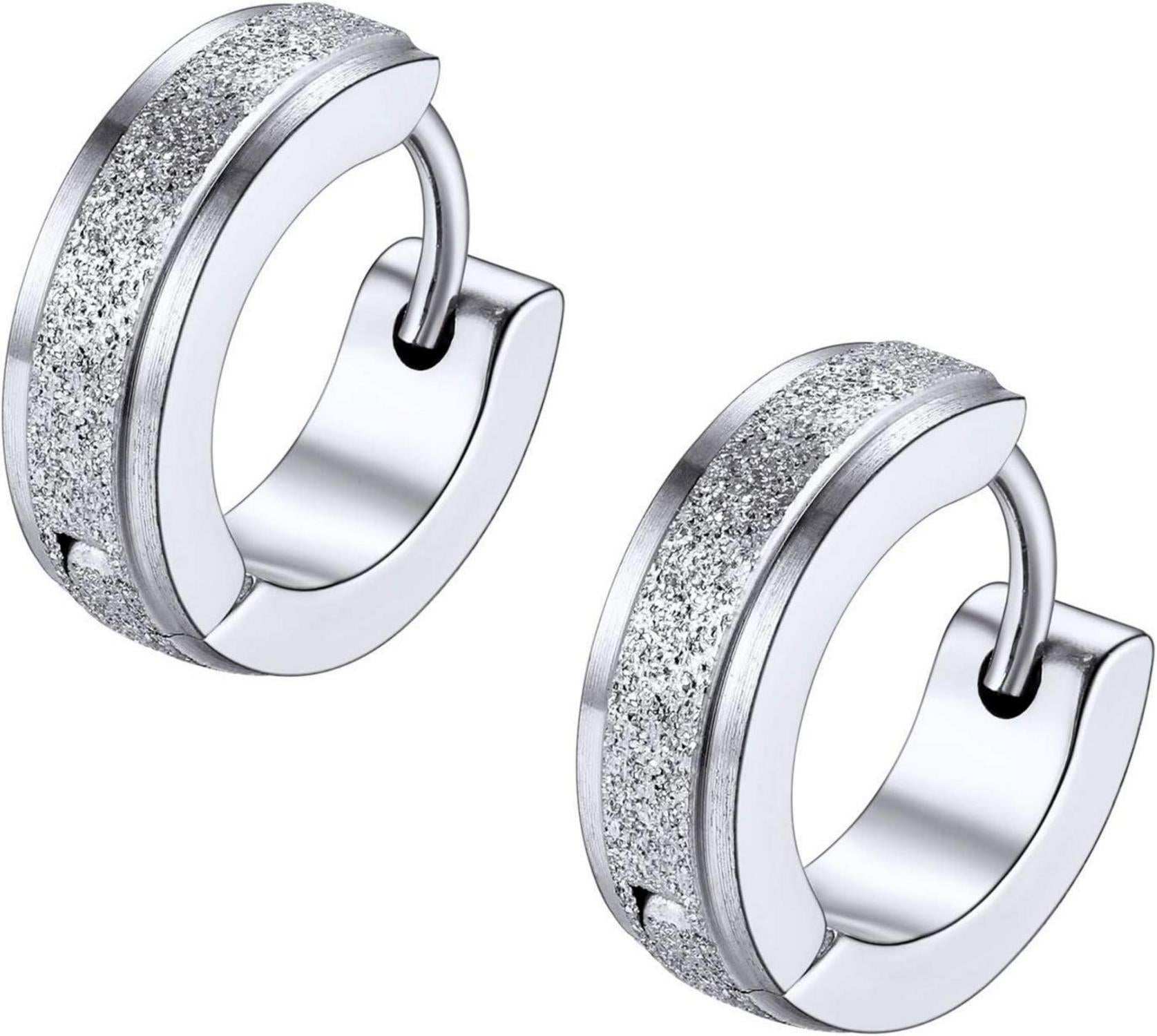 Huggie Ohrringe Edelstahl vergoldet 9mm Creolen Gotik Punk Rock