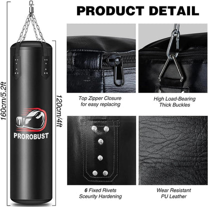 Boxsack-Set 120cm Heavy Duty mit 12OZ Boxhandschuhen MMA Kickboxen
