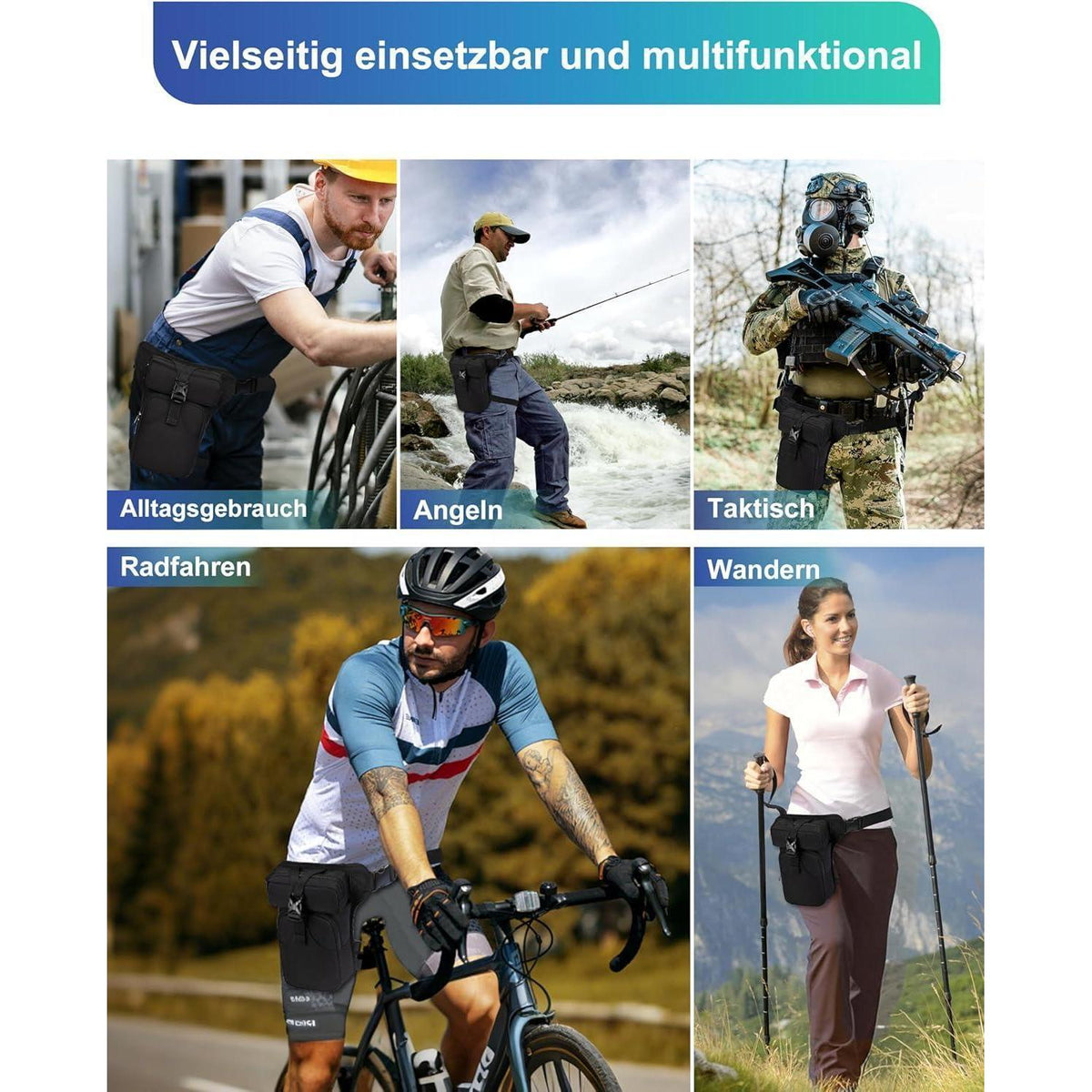 Motorrad Beintasche – Verstellbare Bauchtasche für Outdoor & Sport