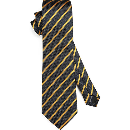 Herren Gestreifte Krawatte & Taschentuch Set Blau