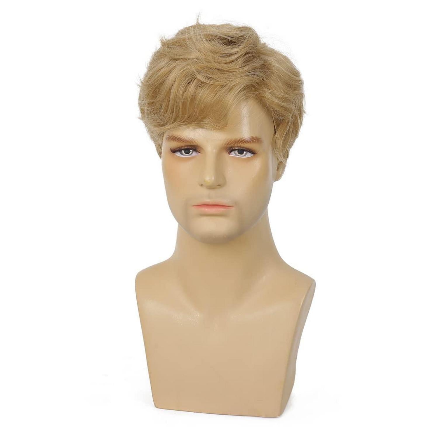 Blonde lockige Synthetikperücke für Herren Cosplay Halloween