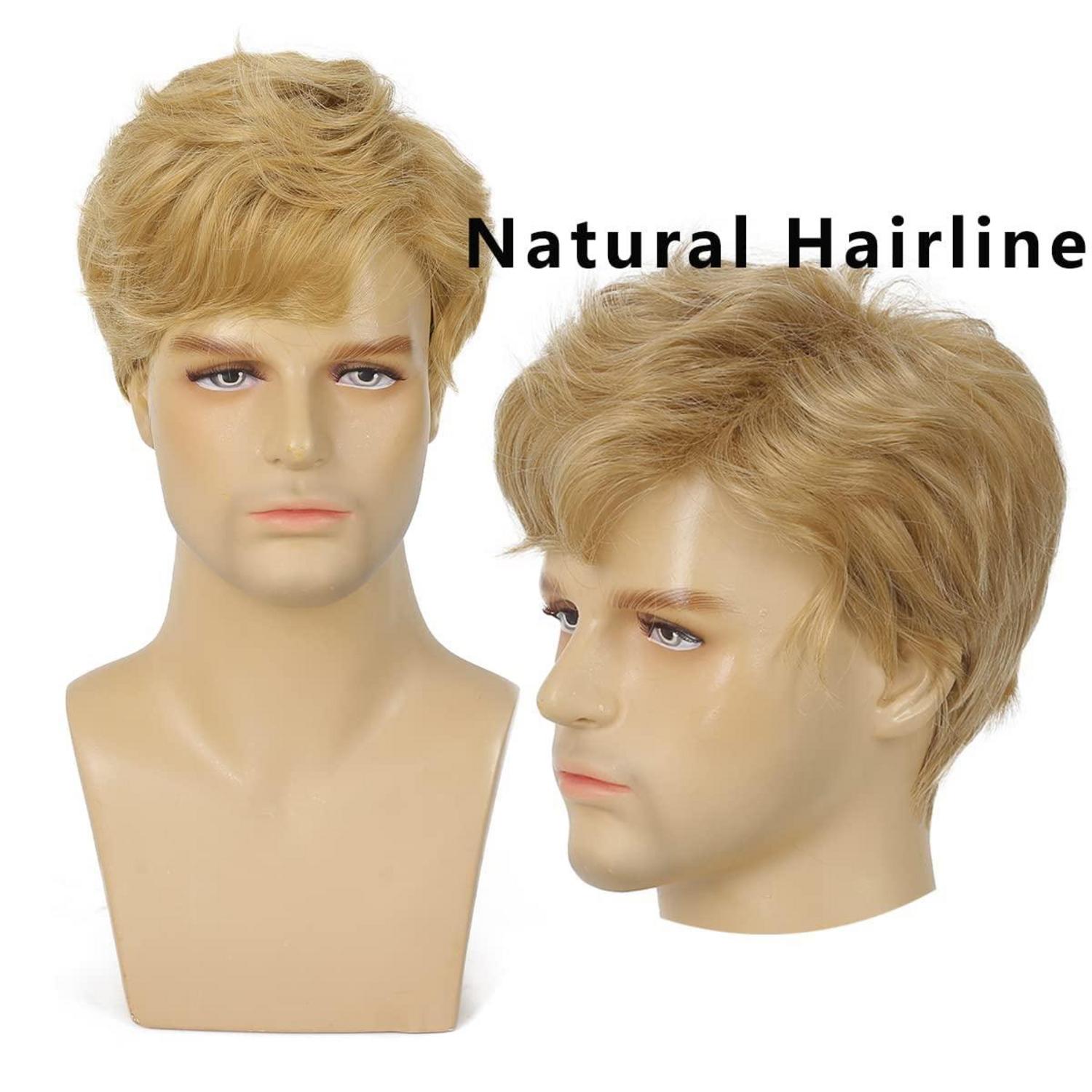 Lockige blonde Herren Cosplay-Perücke Halloween Hitzebeständig 22 Zoll