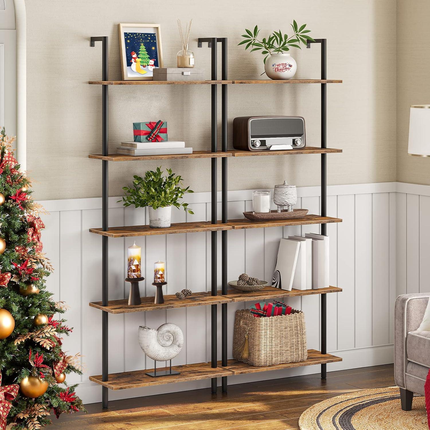 DIY 5-stöckiges Bücherregal aus Spanplatten in Dunkelbraun