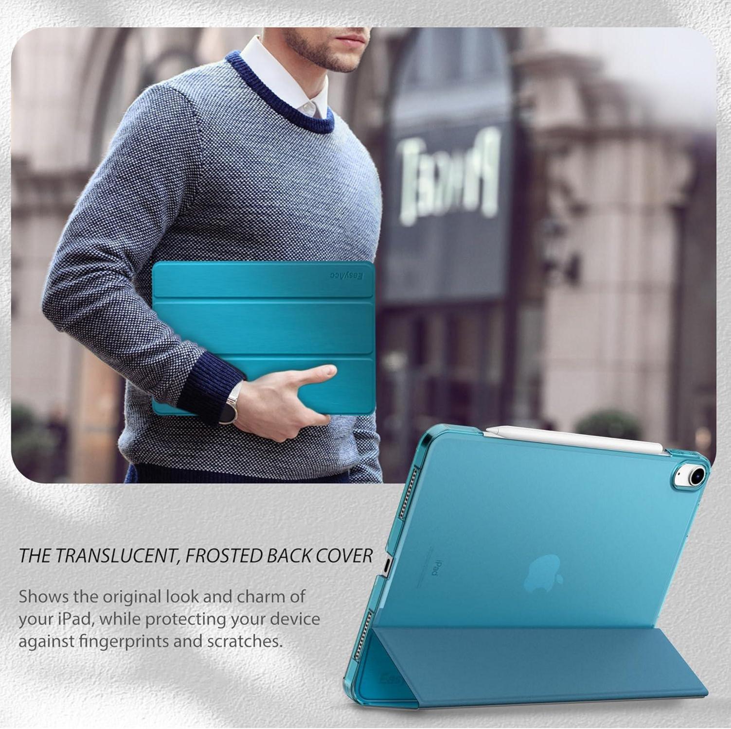Slim Translucent Frosted iPad Air M2 Air 5 11 10.9 Zoll Hülle, Pfauenblau