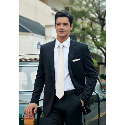 Elegante Krawatte mit Einstecktuch Set Herren Hochzeit