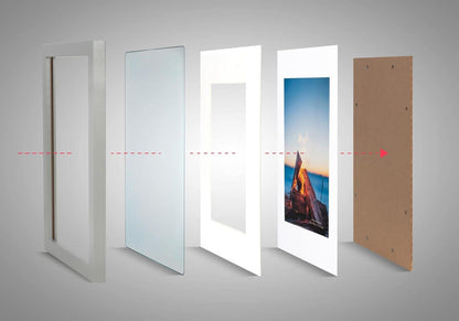 Bilderrahmen 30x40 cm Grau 2er Set MDF Holz-Rahmen Acrylglas Scholar