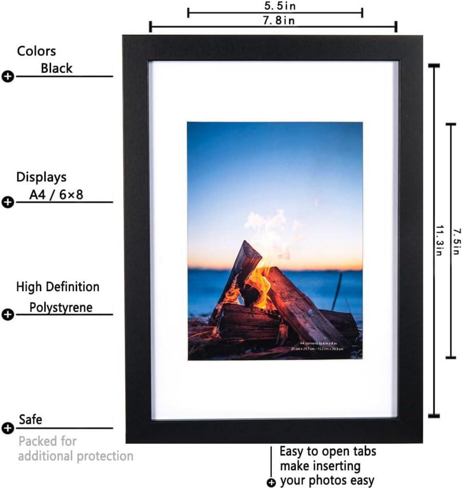 Schwarz Bilderrahmen Set DIN A4 Acrylglas 21x30cm 3er Pack