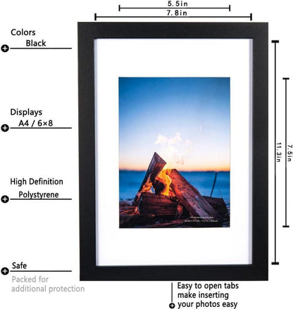 Schwarz Bilderrahmen Set DIN A4 Acrylglas 21x30cm 3er Pack