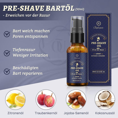 Bartpflegeset für Männer Rasierset mit Bartwuchsmittel