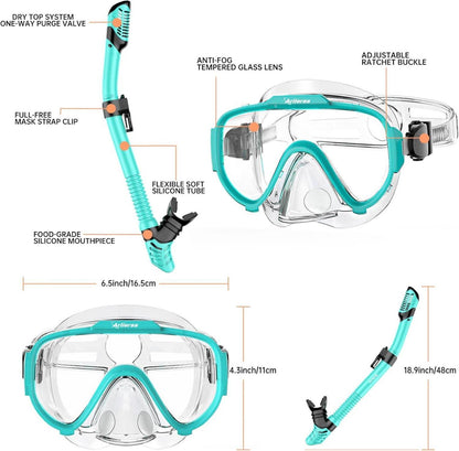 Schnorchelset Erwachsene mit Anti-Fog Taucherbrille Trockenschnorchel