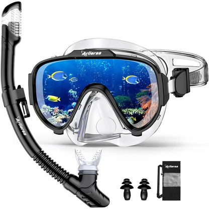 Arlierss Schnorchelset Erwachsene mit Anti-Fog Taucherbrille