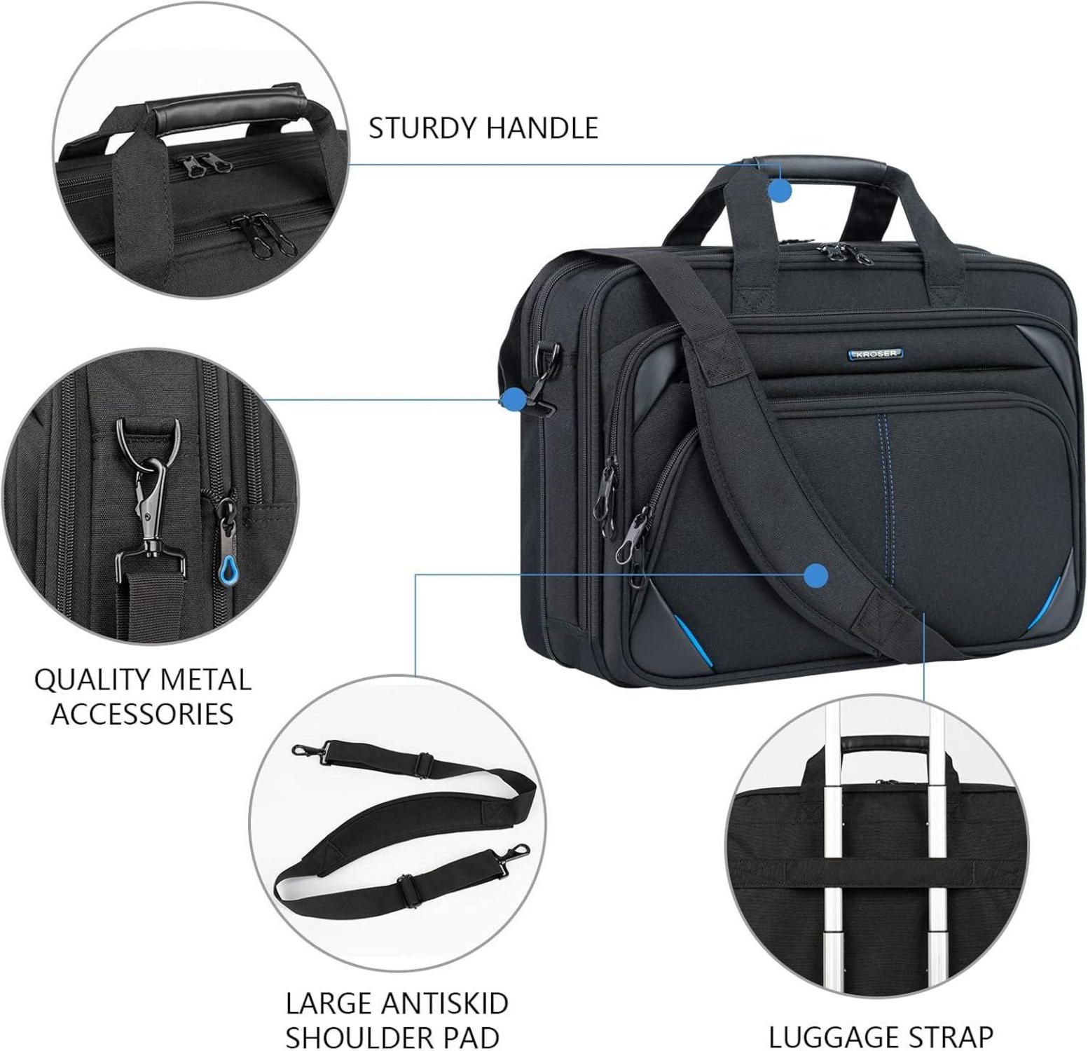 KROSER Laptop Tasche 18 Zoll Business Aktentasche RFID Schultertasche 17,3 Zoll