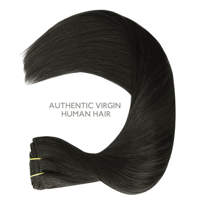 Echthaar Clip-in Extensions Schwarz 45cm - 70g