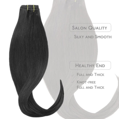 Echthaar Clip-in Extensions Schwarz 50cm - 70g