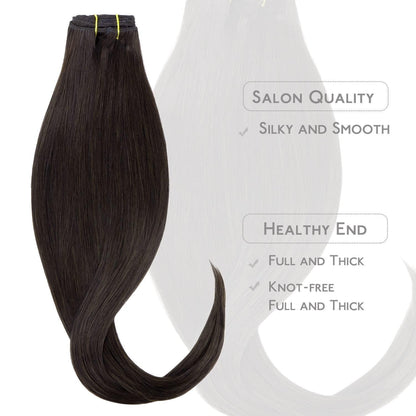 Echthaar Clip-in Extensions Dunkelbraun 55cm - 70g