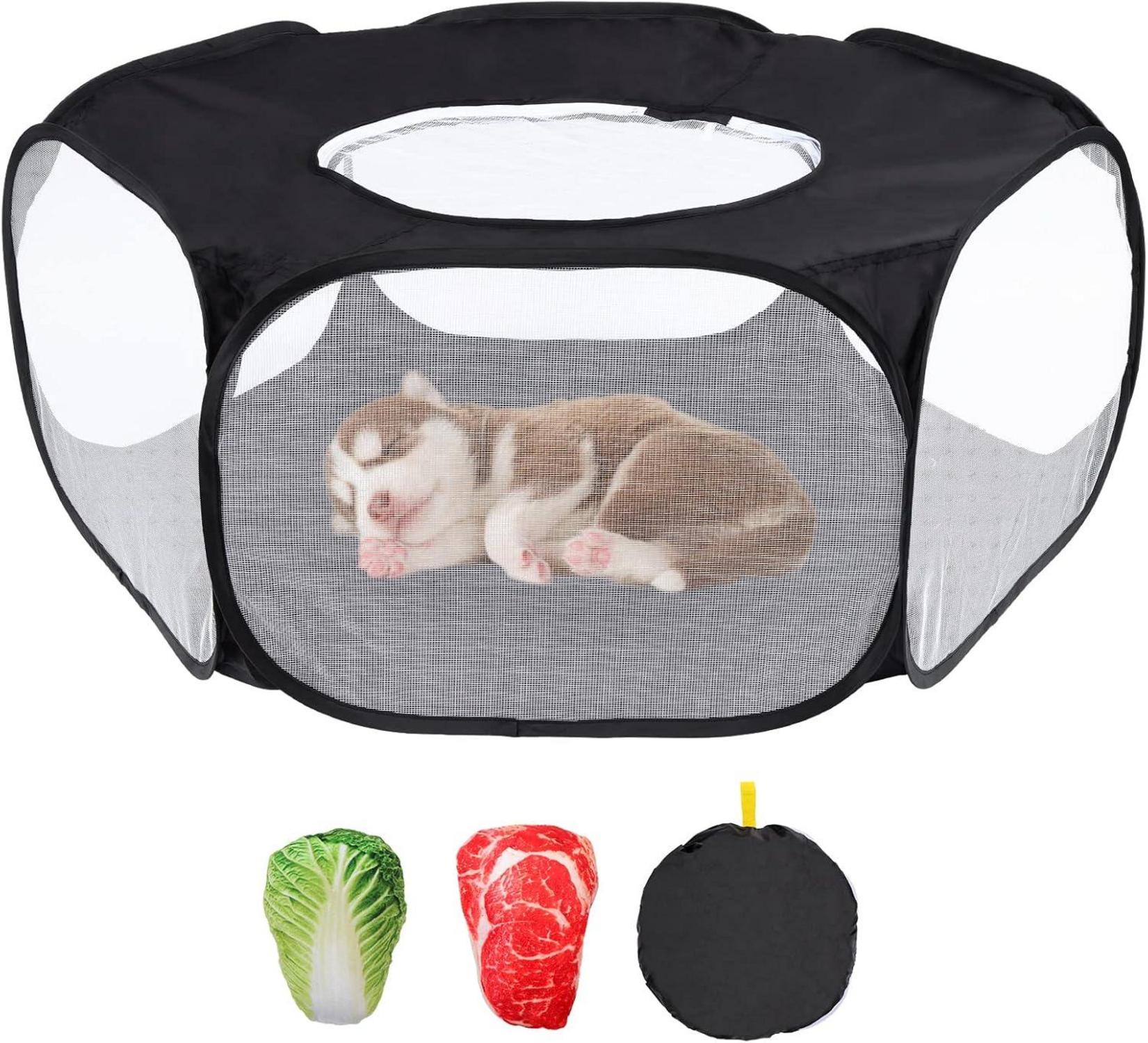 Faltbares Laufstall Zelt für Kleintiere mit Oberer Abdeckung