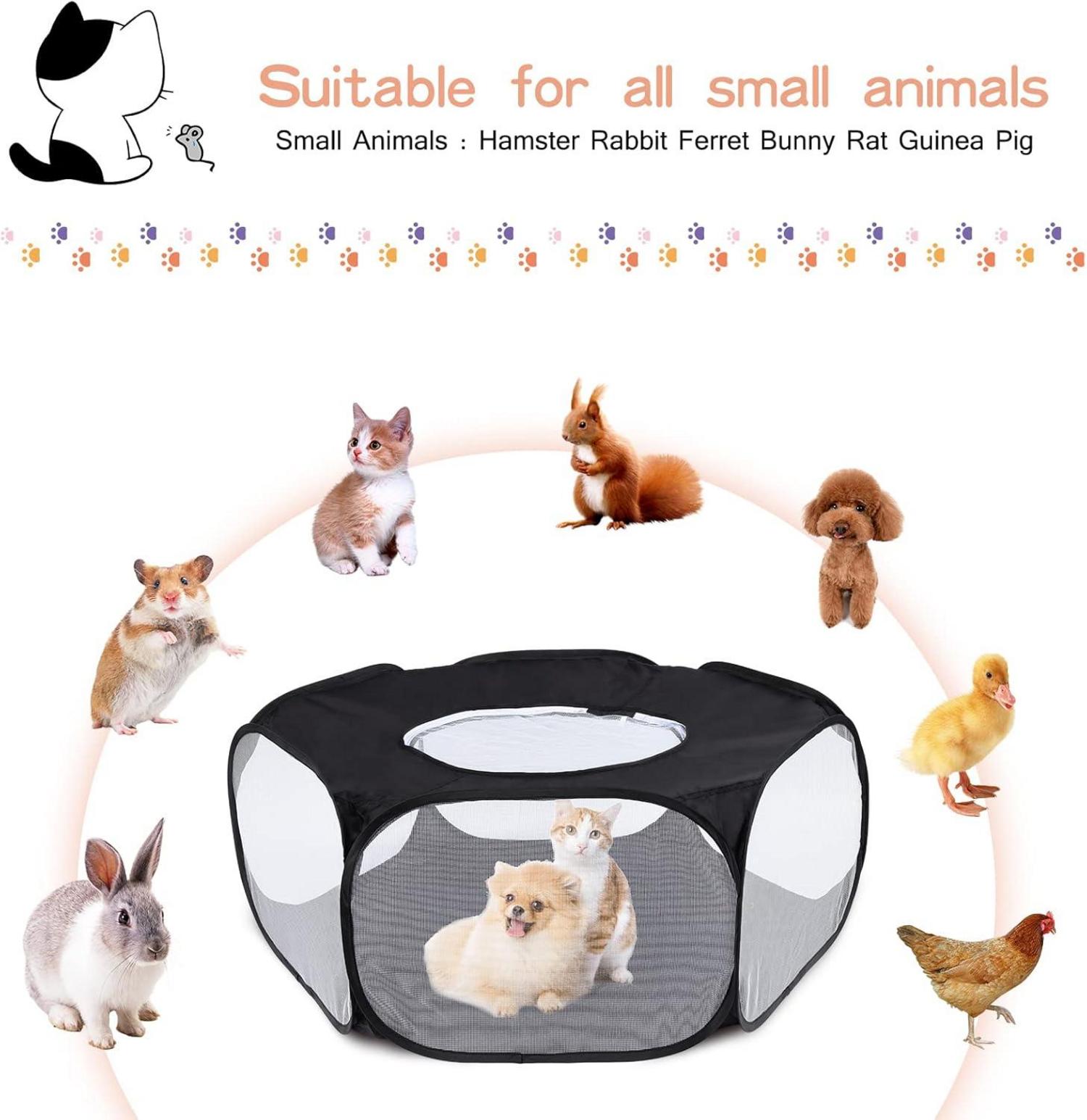 Faltbares Laufstall Zelt für Kleintiere mit Oberer Abdeckung