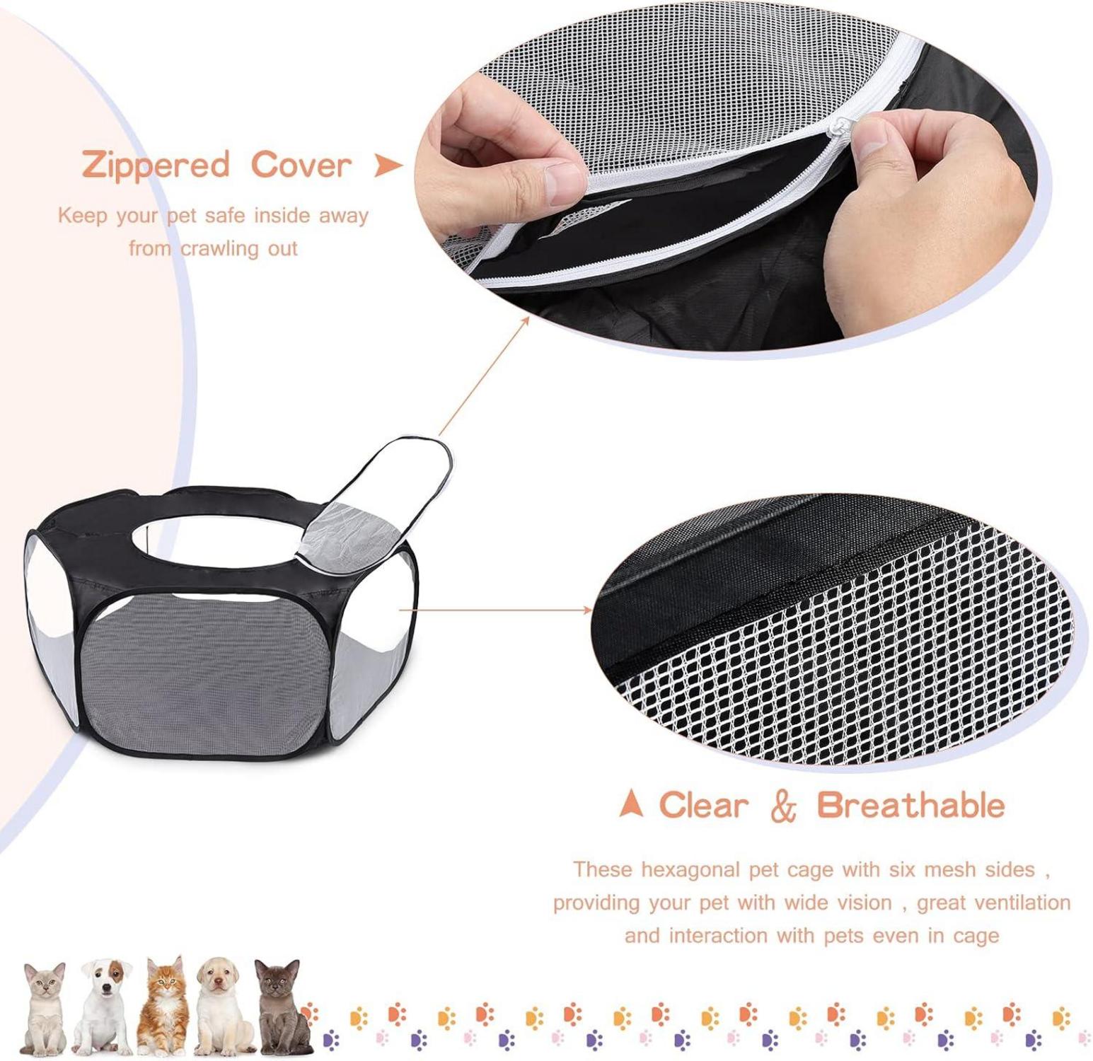 Laufstall Faltbares Atmungsaktives Kleintierkäfig Zelt mit Abdeckung