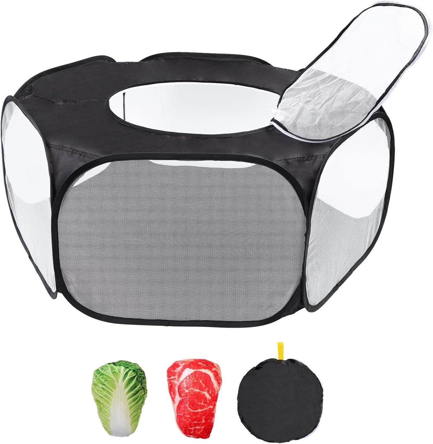 Laufstall Faltbares Atmungsaktives Kleintierkäfig Zelt mit Abdeckung