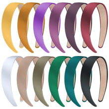 12er Pack Satin Haarreifen 3cm breit für Frauen und Mädchen